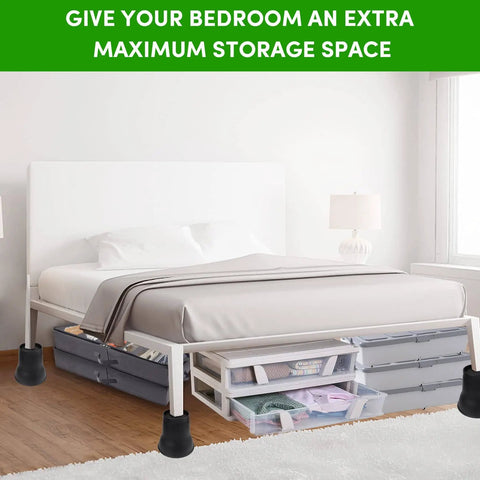Heavy Duty 6 Inch Bed Risers Set, 9 Pack With Caster Pads, Holds Up To 6600 Lbs, Round Furniture Risers for bed in bedroom