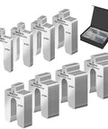 Pro Grade Stainless Steel Slotted Shim Kit With 3X3 Inch Metal Sheets And Hella Precise Thicknesses for precise machine setups.