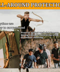 Man aiming recurve bow; inset shows 2 Pack Recurve Bow Tip Protectors for recurve and longbows, durable tip guards in use
