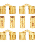 Hidden Brass Cabinet Hinges 8 Mm, 8 Pack With 32 Screws, Concealed 180 Degree Opening for DIY Jewelry Boxes, shown in image