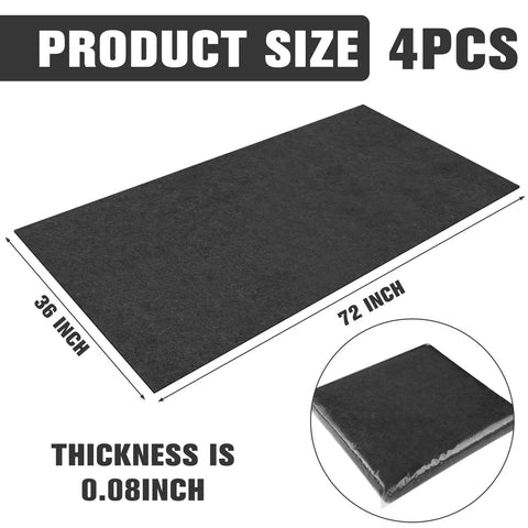4 Pack 36 By 72 Inch Oil Spill Mats For Under Car And Garage Drips Absorbent Pads With Rubber Backing Reusable Washable