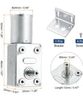 12V DC Worm Gear Motor Reducer with 6 RPM Reversible Drive and Beefy High Torque Gear Box 6mm D Shaft with Fixing Bracket