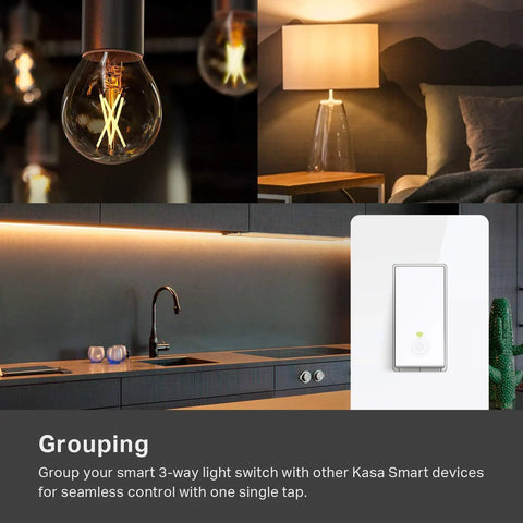 Smart 3 Way Light Switch With Neutral, 2.4GHz WiFi, Works With Alexa And Google Home in various home settings