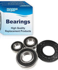 Heavy Duty Bearing And Seal Kit For Whirlpool Front Load Washer Tub Repair Swaps Out Noisy Drums With Three Tough Bearings And One Snug Seal For Super Smooth Spins, featuring three metal bearings and a rubber seal.