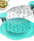 Twist Chicken Shredder Tool Large Meat Shredder With Brush And Fork Mint Green Easy Shredding For Pulled Chicken Barbecue Quick Prep Kitchen Gadget Must Have in mint green, top view