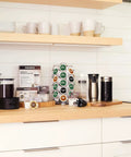 36 Pod Coffee Pod Storage Carousel With 360 Degree Rotation Space Saving Chrome Finish Organizer For K Cup Pods in kitchen