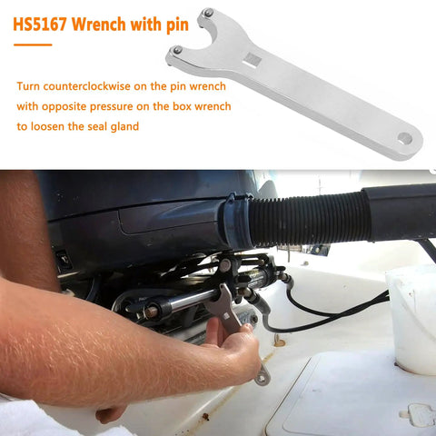 Installation of Seal Kit For Hydraulic Steering Cylinders With Pin Wrench HS5157 Marine Grade on outboard motor