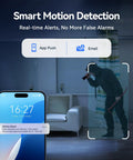 Image showing motion detection alert on phone from Outdoor Wired Security Camera System Kit with 4 Pan Tilt CCTV Cameras.