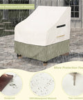 Heavy Duty 600D Waterproof Patio Adirondack Chair Cover 32 W x 35 D x 36 H Inches UV Resistant Beige Outdoor Protector in rain