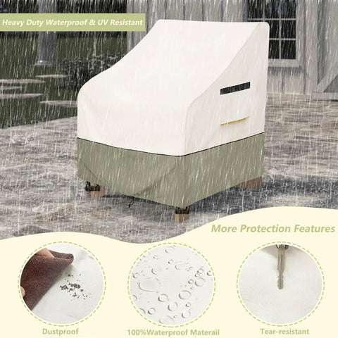 Heavy Duty 600D Waterproof Patio Adirondack Chair Cover 32 W x 35 D x 36 H Inches UV Resistant Beige Outdoor Protector in rain