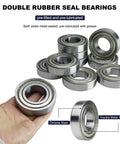 10 Pack 6206 ZZ Deep Groove Ball Bearings With Double Metal Seal Pre Lubricated for smooth rotation, displayed in hand and stacked.