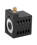 Replacement 10V DC 25W solenoid coil for hydraulic power unit lift dump 10226-33, black rectangular casing, brass connector