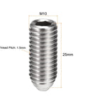 Bulletproof Ball Set Screws M10 X 25Mm 304 Stainless Steel Hardened Hex Socket Spring Plunger Bolts showing threaded design.