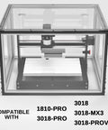 Front view of Kaba Acrylic CNC Enclosure For 3018 Series And 1810 Pro ProVer MX3 Keeps Your Home Shop Dust Free And Quiet Premium
