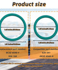 Two teal rubber o-rings for Ford coolant hose/t-pipe leak repair; replacement BC3Z-8590-F (Amazon).