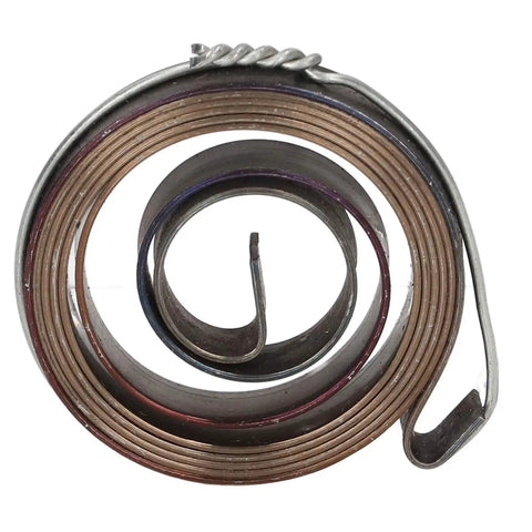 Close-up of a coiled drill press return spring, showing durable chrome plating. Drill Press Return Spring Chrome Plated Steel Built To Last Versatile.
