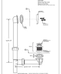 Heavy Duty 14 Inch Bathtub Waste And Overflow Assembly With Kick Style Drain Plug And Two Hole Faceplate Oil Rubbed Bronze schematic drawing