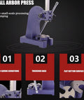 Heavy Duty Cast Iron Arbor Press 0.5 To 2 Ton Desktop Punch Machine For Stamping Bending Stretching And Forming Metal Sheets With Zero Sweat Precision Control On Your Bench, purple small arbor press.