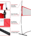 12 Foot Portable Volleyball Net For Backyard And Indoor And Outdoor Use Freestanding With Height Adjustment Tubes Detail