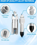 Nine Piece Grease Gun Needle Nozzle Kit With Slotted Fittings, Rubber Nipples And Stainless Steel Injector Needles