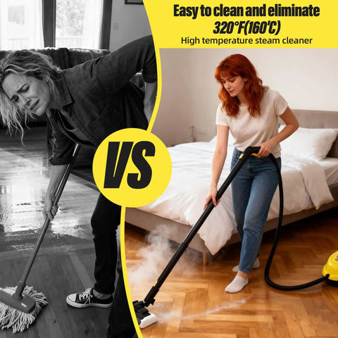 Heavy Duty Rolling Steam Mop With 1800W Beast Mode Power And 2 Liter Tank for cleaning hardwood floors with steam.