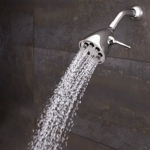 Signature Icon Anystream High Pressure Shower Head With 360 Degree Adjustable Spray Solid Brass 2.5 GPM Polished Chrome Bathroom Replacement