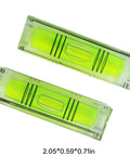 2 Pack Magnetic Mini Bubble Level Tool 2 Inch, Small Pocket with bright liquid vials and measurement grid for accurate leveling.