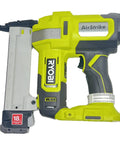 18 Gauge Cordless AirStrike Narrow Crown Stapler P361 Green For Quick Fixes And Clean Finishes, Side View Showing Lightweight Design