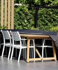 Patio Cover For Rectangular Dining Set Waterproof Outdoor Weatherproof Shield With Adjustable Drawcord Auto Lock