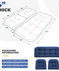 Wicker Chair Cushions Set Waterproof Outdoor Cushions For Patio Furniture 3 Piece Blue With 1 Loveseat And 2 U Shaped Cushions
