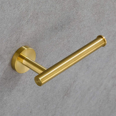 Brushed Gold Bathroom Hardware Set 5-Piece Must Have With 18 Inch Towel Bar And 12 Inch Hand Towel Bar, Wall Mounted toilet paper holder