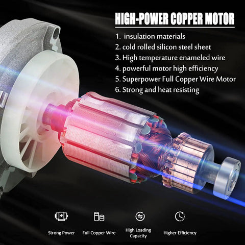 High-power copper motor details of 2100W Handheld Electric Concrete Mixer Workhorse Portable Cement Mixer for Mortar Plaster Paint.