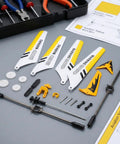 Ultimate Spare Parts Kit for S107 and S107G RC Helicopters in Yellow ABS Plastic and Alloy, components laid out on table