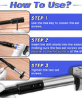 How to use Heavy Duty Forstner Bit Extension Set with hex key and drill shank installation steps for wood drills.