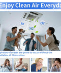 Family enjoying clean air with Cut To Fit 20x90 Inch MERV 8 Reusable 3 Layer Air Vent Filter Material for home ventilation.