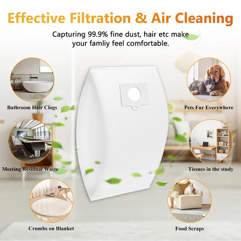5 Layer HEPA Cloth Vacuum Bag Replacement For Canister Vacuums 5055 50557 50558 20 To 53292 53291 200 To 400 Series