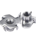 Heavy Duty 304 Stainless Steel T Nuts M6 X 9mm four prong tee nuts from a set of twenty five for wood fastening.