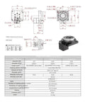 Heavy Duty Hollow Rotary Actuator Serves As A Slick 360 Rotating Platform Gearbox with detailed dimensions and specifications.
