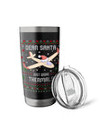 Christmas Glider Pilot Ugly Sweater Thermals Set With Soaring Stainless Steel Insulated Tumbler For Aviation Buffs Flight Instructors And Christmas Cheer featuring a glider design