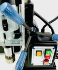 Knockout Performance Heavy Duty Magnetic Drill Press Built Like A Tank For Real Contractors With Two Speed Settings Three Inch Capacity And 1850 Watt Muscle For Any Metal Project close-up of the motor and control panel