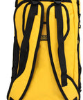 Trailhead Duffel Bag Waterproof Yellow Large With Detachable Alpine Cut Shoulder Straps, Side Handles Visible, Rear View