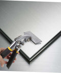 Duckbill Pliers For Sheet Metal Bending With Non Slip Grip Standing Seam Roofing Tool Pro Grade Hand Seamer in use on metal