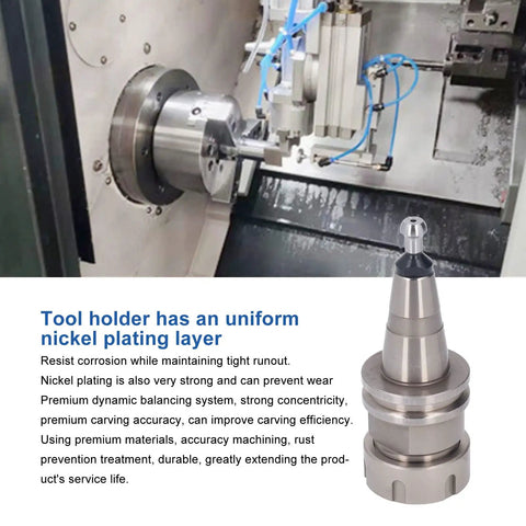 Heavy Duty CNC Lathe Collet Chuck Holder With Rust Resistant Precision Milling Tool Bracket For High Speed Grinding And Tough Machining Jobs in use on a CNC machine.