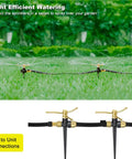 Heavy Duty Metal Lawn Sprinklers Two Pack With Spike Base Automatic Rotary 3 Arm Garden Sprinkler System 360 Degree Coverage