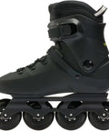 Black Twister XT Mens Fitness Inline Skates for Urban Performance and Commute, side view, featuring two in one sizing and premium liner.