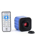 4K UHD Industrial Microscope Camera With USB C Mount For Pros Precision Soldering And PCB Repair, High Speed 1080P At 120fps, 4608x3456 HDMI And USB Output, IMX117 Sensor, Measurement Software Ready. Blue microscope camera with remote and lens mount