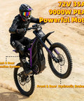 Kicking Up Serious Dust On This Heavy Duty Electric Dirt Bike with 9000W motor and hydraulic brakes riding off-road.