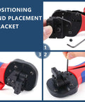 Close-up of positioning bracket on Solar Crimping Tool For PV Cables YG-2546B for AWG 14-10 2.5/4/6.0mm2 PV connectors.