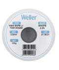Top view of 100g spool Pro Grade Leaded Solder Wire Sn60Pb40 Flux Core 0.5mm for electronics PCB soldering.