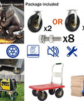 Heavy Duty Swivel Casters With Thick Rubber Wheels And Precision Ball Bearings Rock Solid Silent Glide Design showcased with carts and accessories.